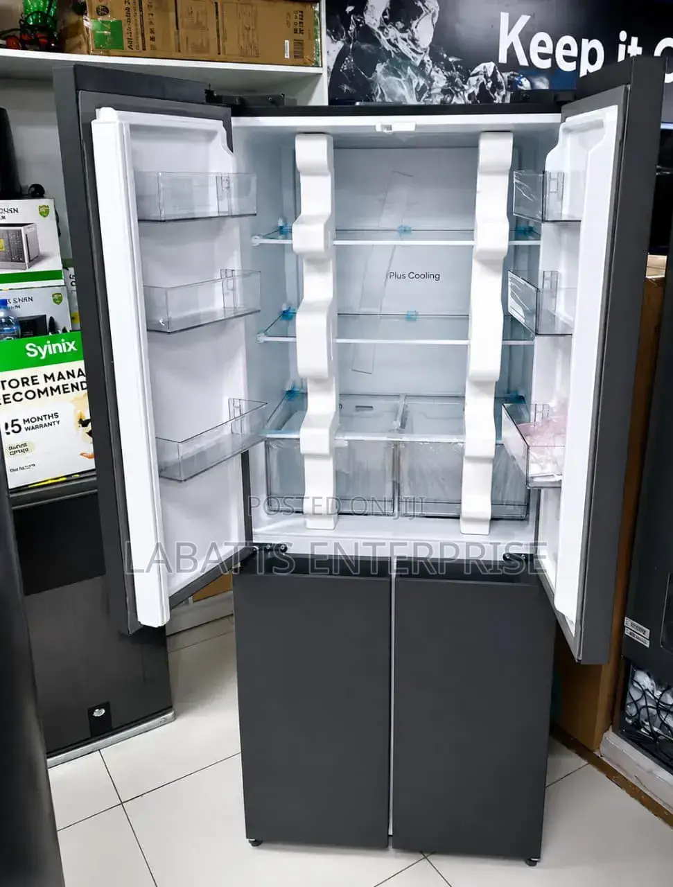 Syinix 421l Glass 4-Door Refrigerator