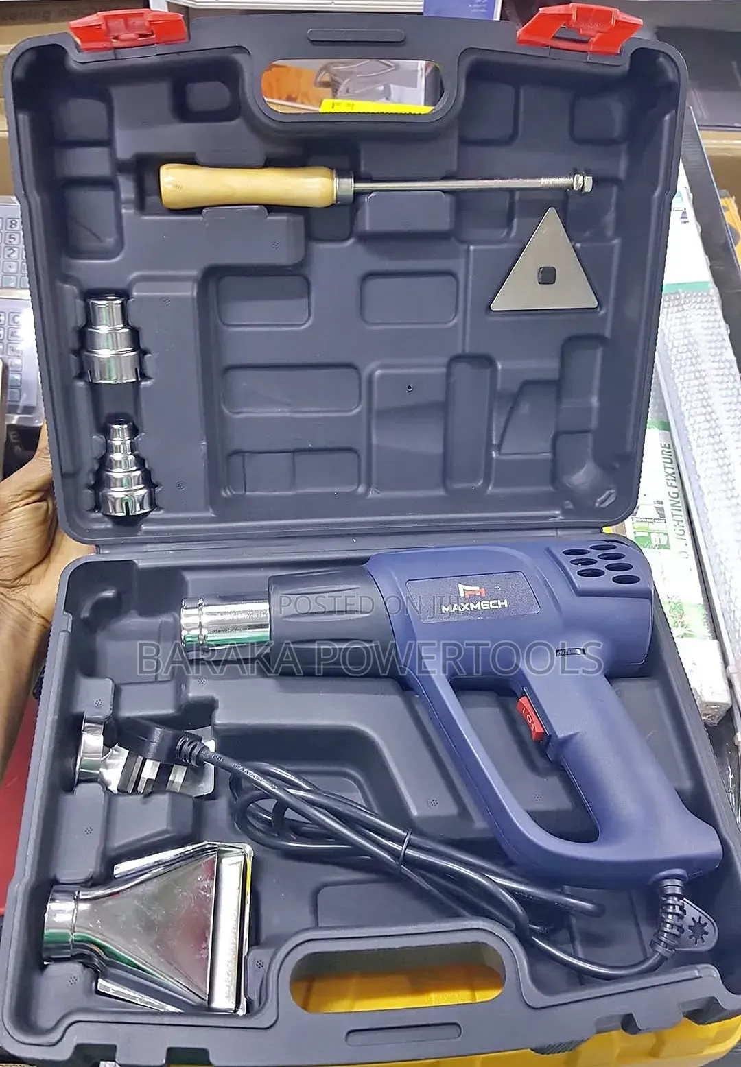MAXMECH Electric Heat Gun Kit (Hot-Air Gun) in a Carrying Case.
