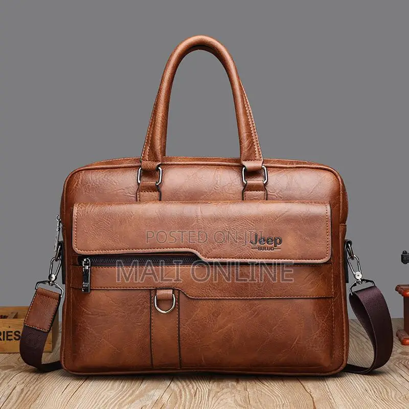Jeep Men’s Leather Laptop Bag Business Briefcase Shoulder Handbag