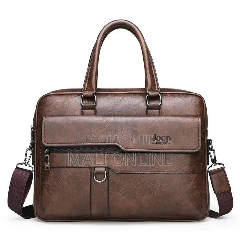 Jeep Men’s Leather Laptop Bag Business Briefcase Shoulder Handbag