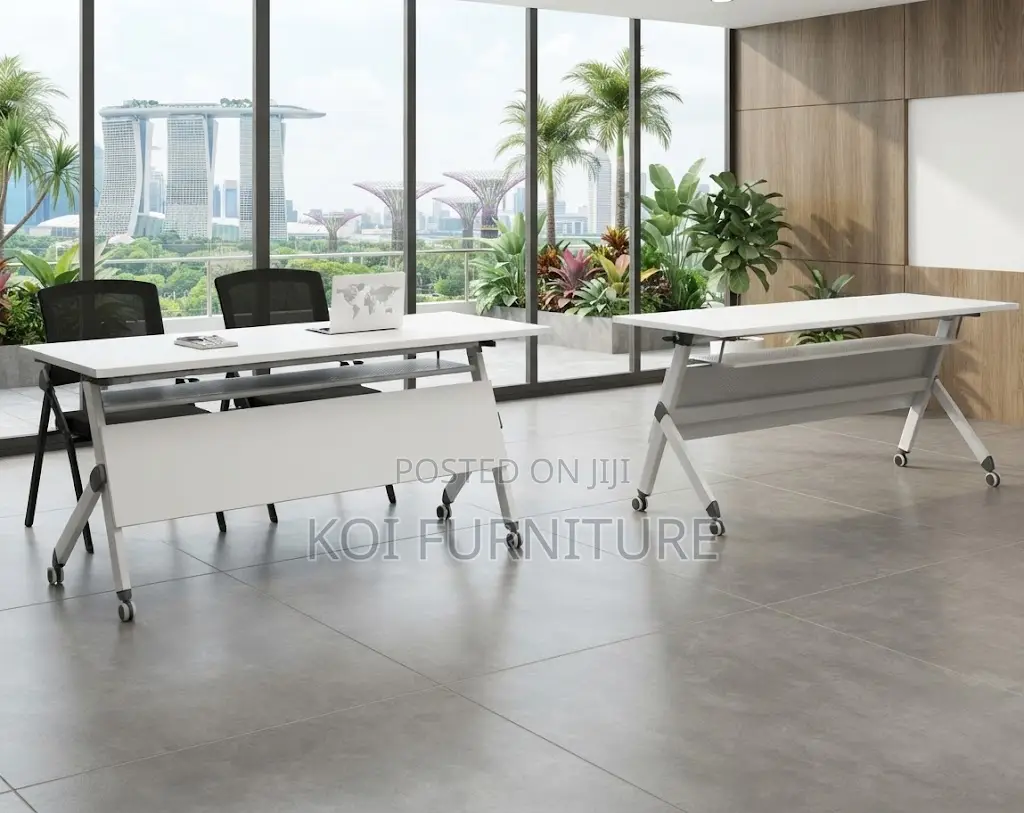 Office Desk; White Designed Folding Office Employees Desk