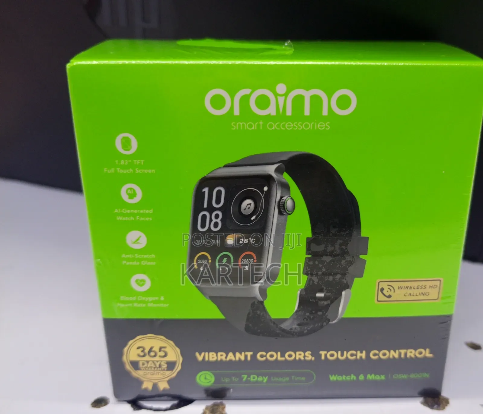 Oraimo Watch 6 Max Smartwatch – 1.83" Full Touch Display