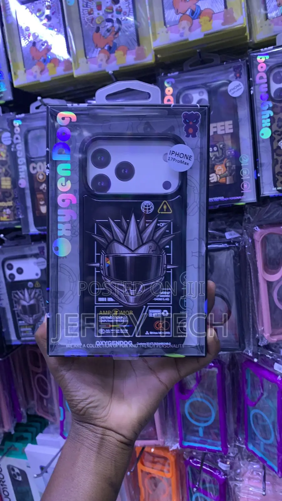 OxygenDog AMP Armor Cyberpunk Case Designed for iPhone 17 Pro Max.