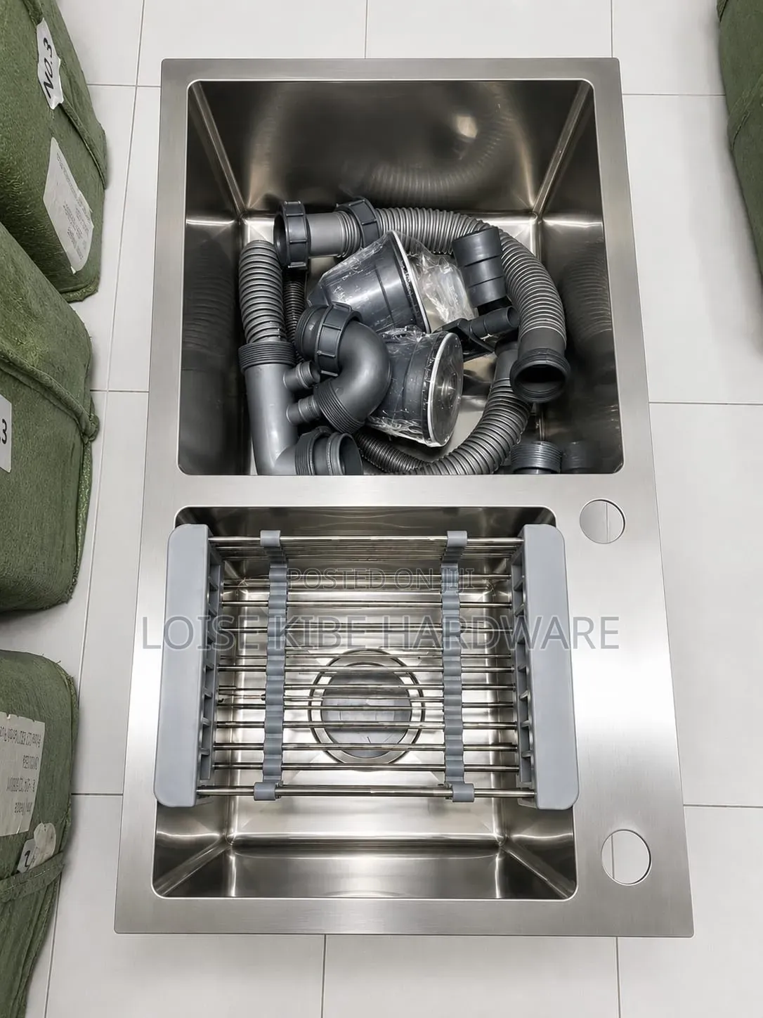 Double Bowl Kitchen Sink No Drainage