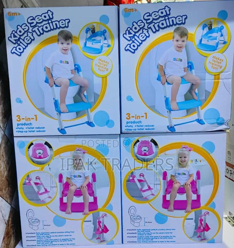 *Kids Training Toilet Seat Trainer With PVC Cushion/Soft Pad* Pink