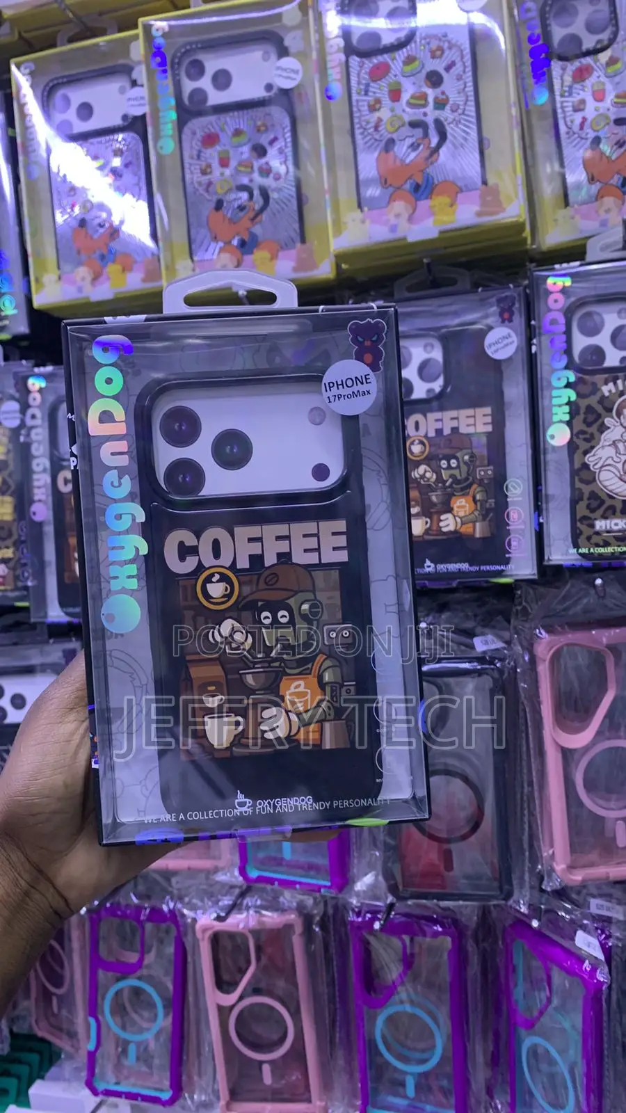 OxygenDog Cartoon Coffee Black TPU Case for the iPhone 17 Pro Max