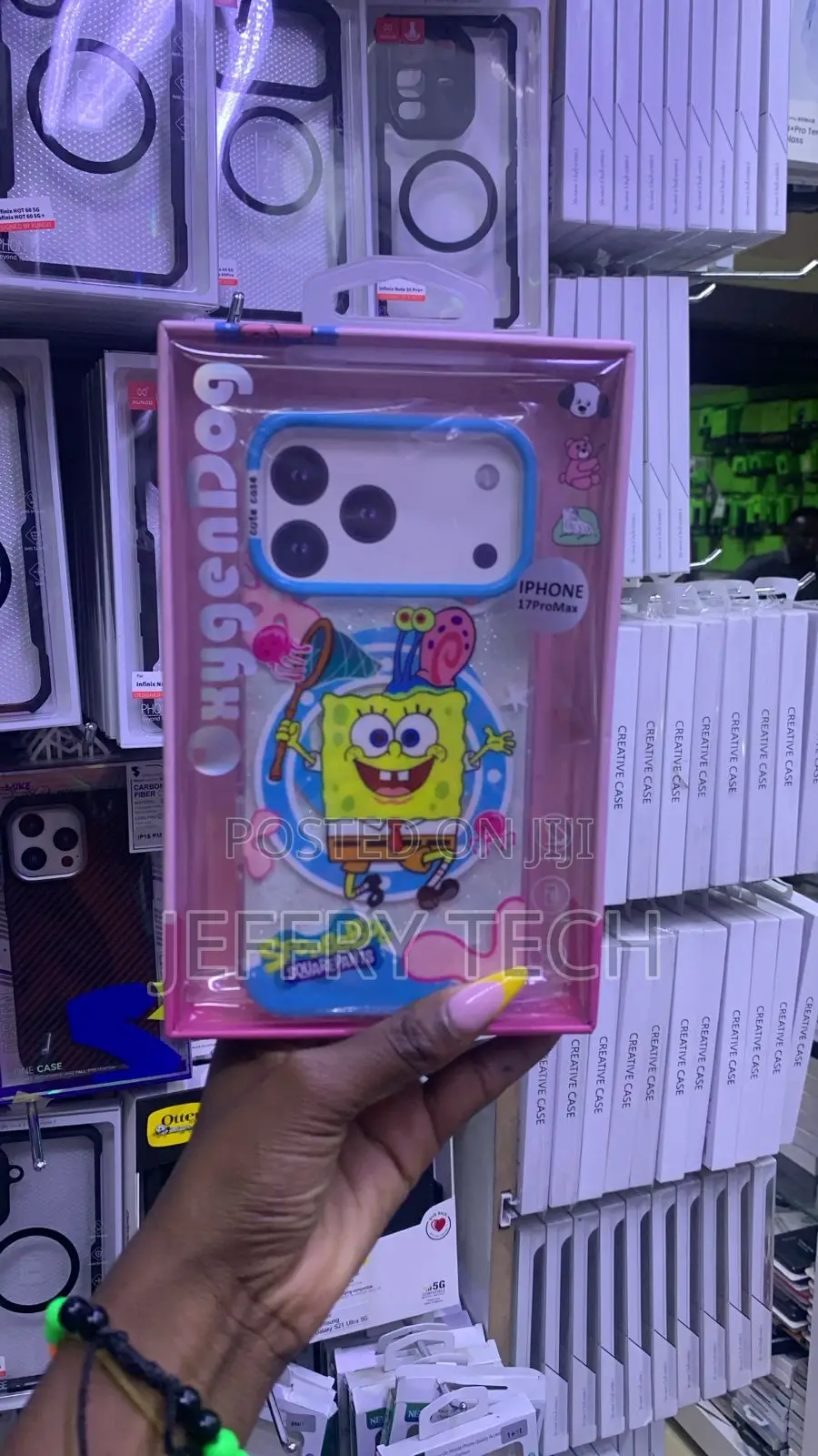SpongeBob Cartoon Transparent Protective Case for iPhone 17 Pro Max