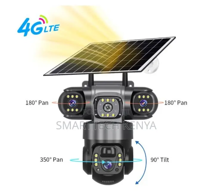 4g Tripple Lens Solar CCTV Camera Hd Motion Detection Two Way Audio