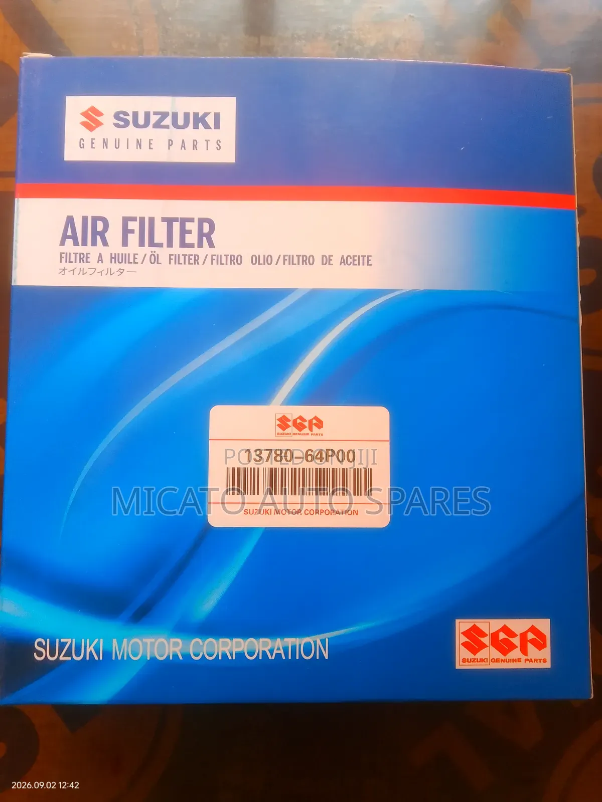 Genuine Suzuki Air Filter 13780-64p00