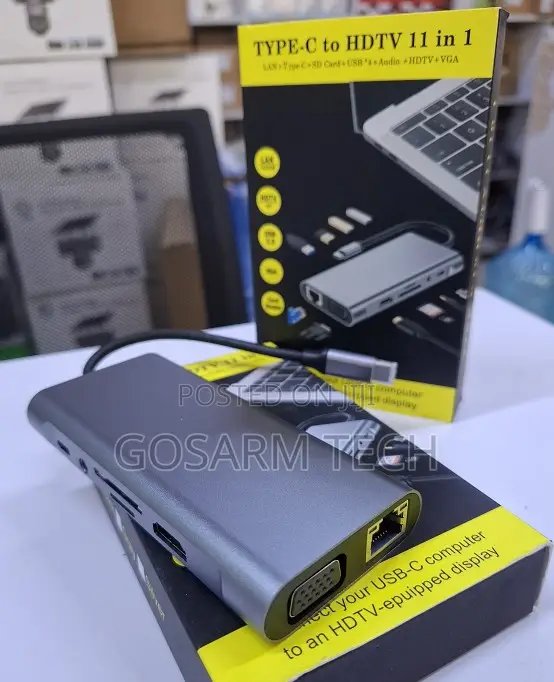 Premium 11-in-1 Type-C Hub – HDMI, VGA, Ethernet, USB 3.0, SD/TF