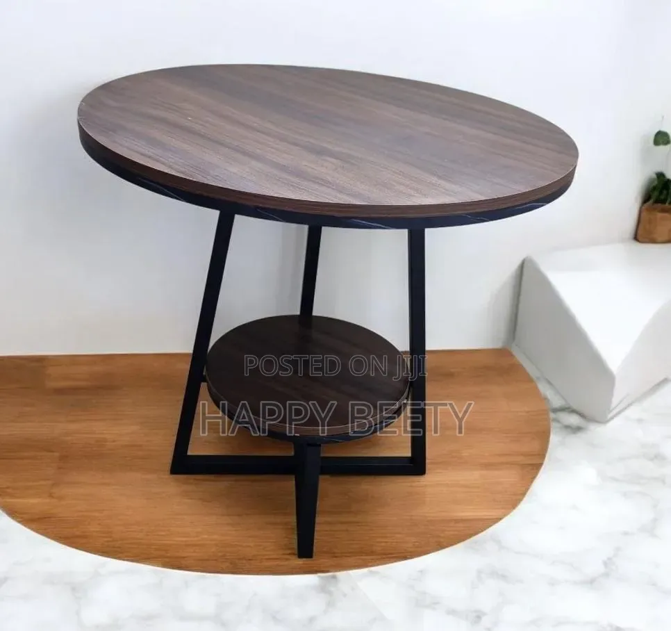 🩷2 Layer Round 3 Legged Metal Frame Table