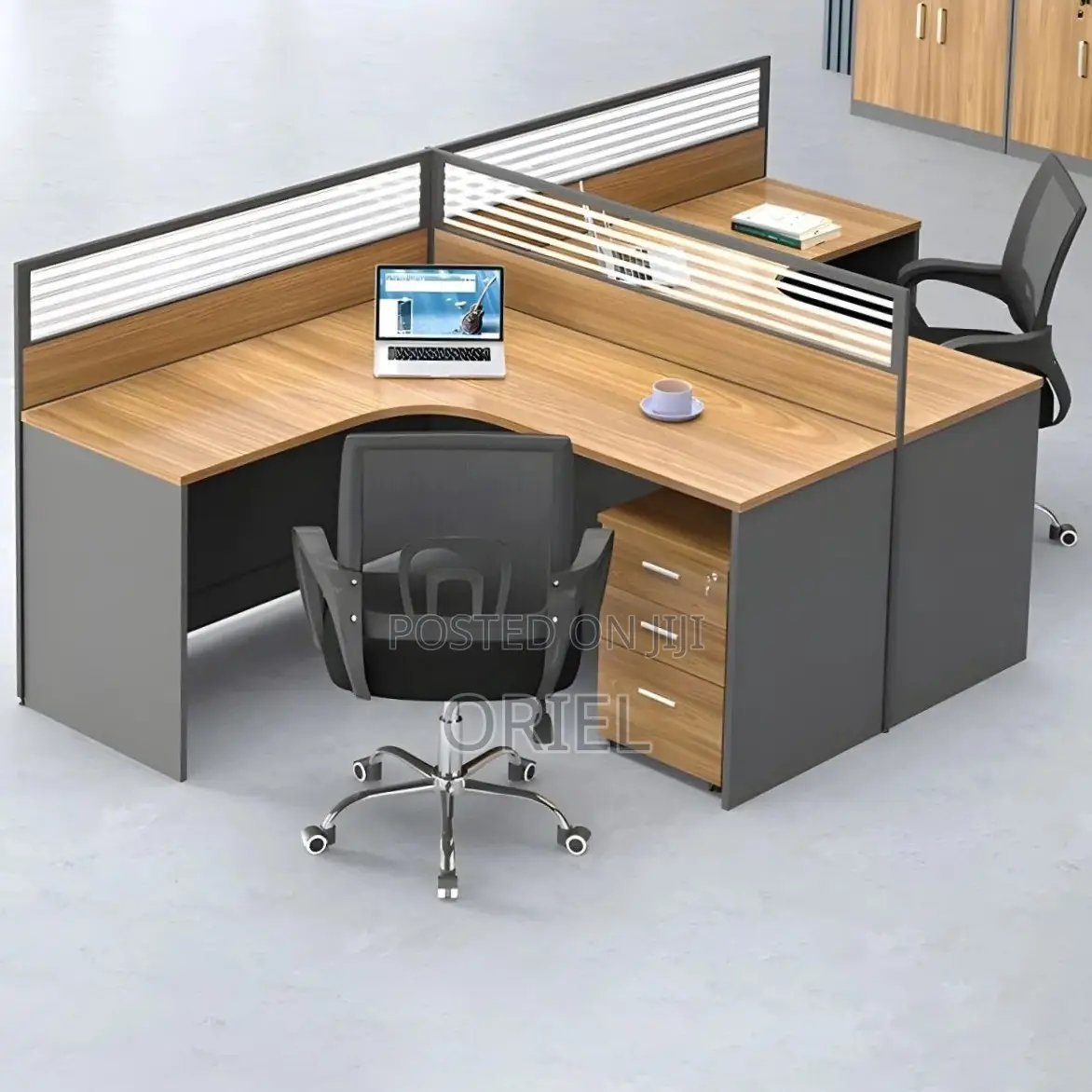 2-Seater Office Workstation : Curved 2-Way Workstation
