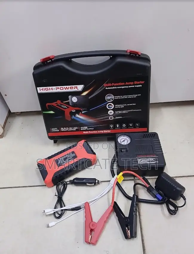 Portable 12V Car Jump Starter & Tyre Air Compressor 99800mAh