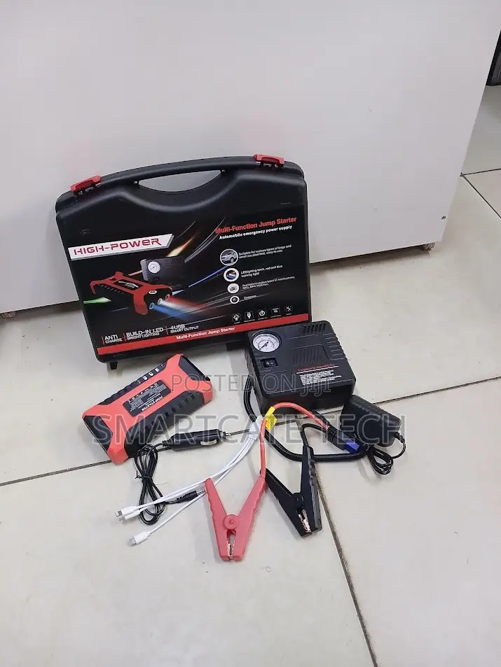 Emergency 12V Car Jump Starter & Portable Air Compressor