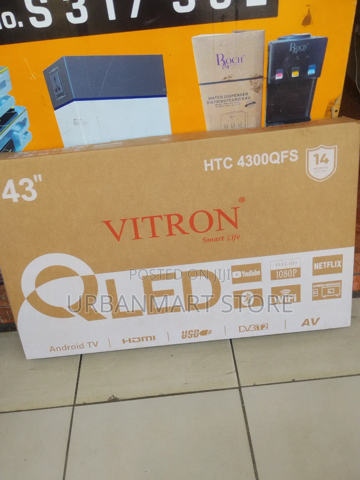 Vitron 43 Inches Qled TV, Brand New With Powerful Screen Clarity.