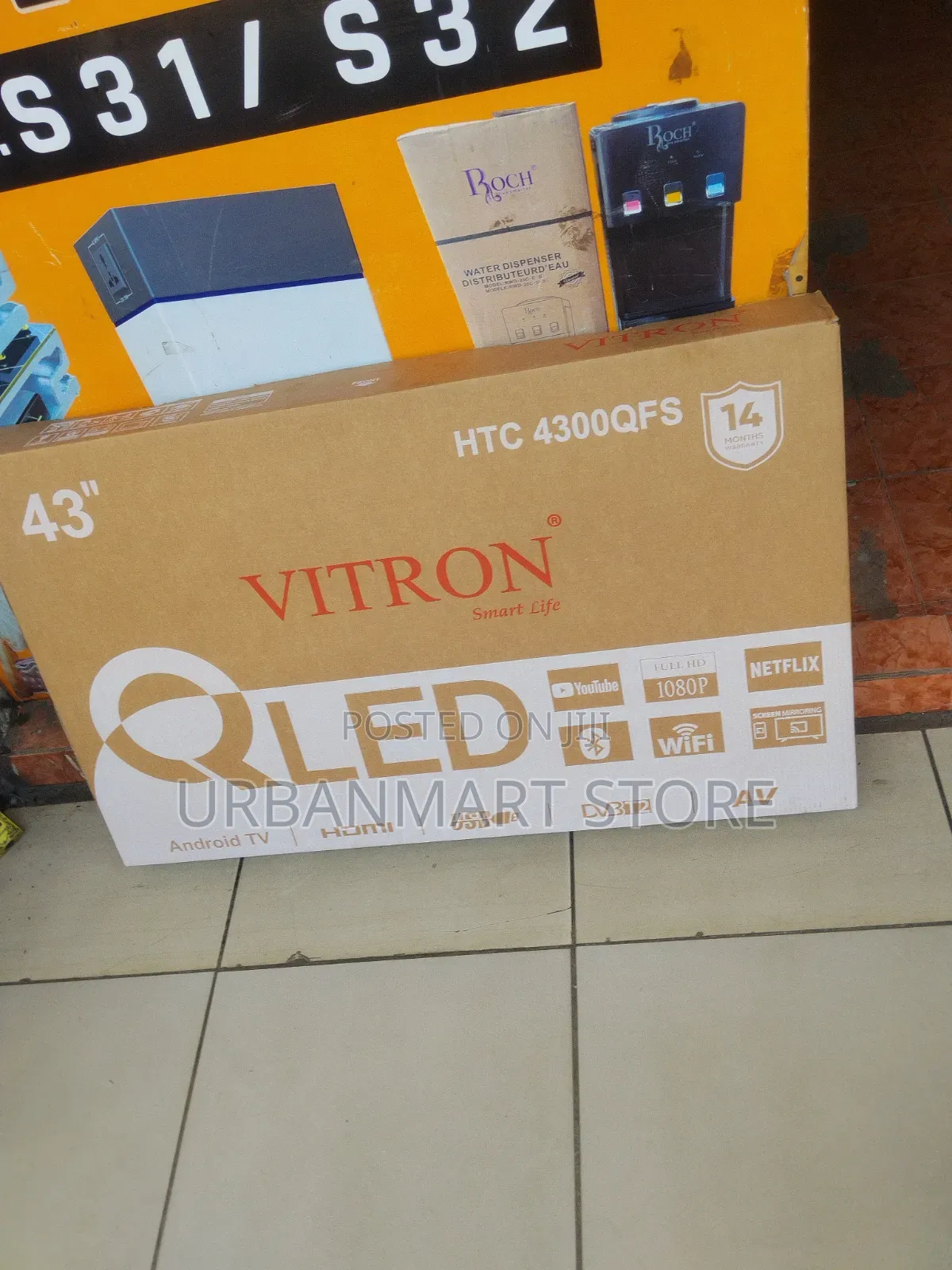Vitron 43 Inches Qled TV, Brand New With Powerful Screen Clarity.