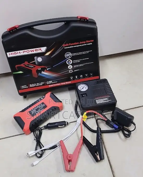 Portable Emergency Car Jump Starter 99800mAh + Air Compressor
