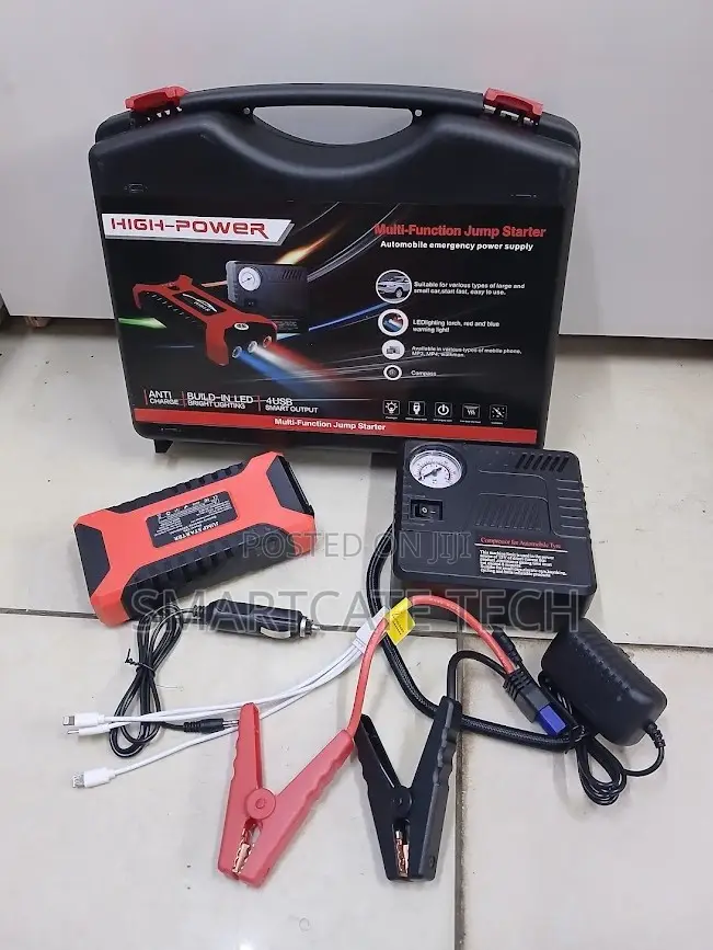 Portable Car Jump Starter 12V With Air Compressor & Power Bank
