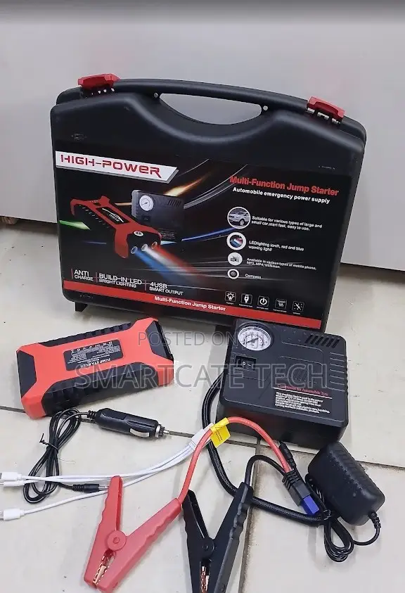 All-in-One 12V Car Jump Starter, Air Compressor & Power Bank