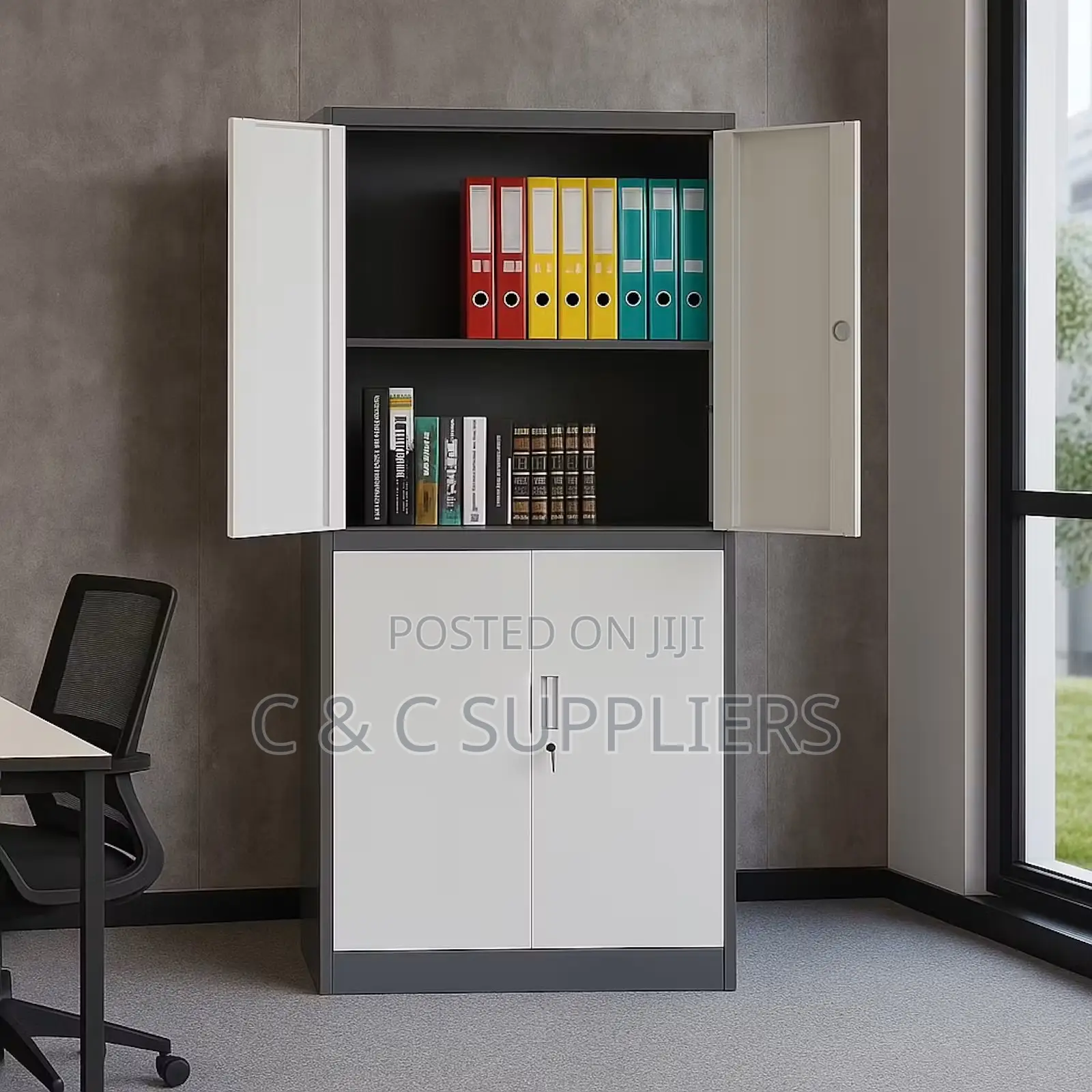 4-Door Metallic File Cabinet.