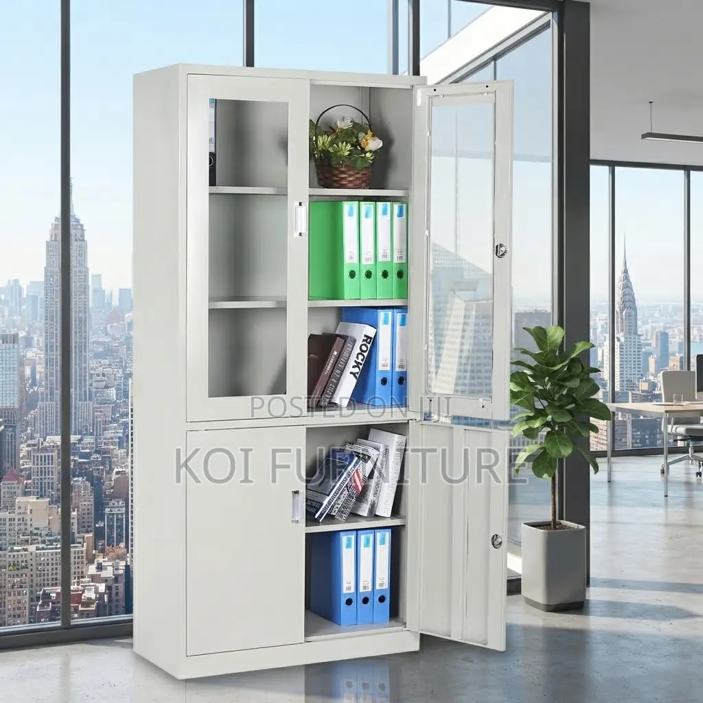 Office Cabinets; Strong Stainless Steel Office Filing 2 Doors Cabinets