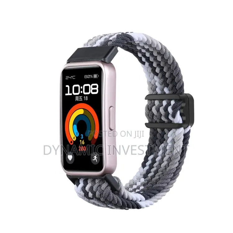 Huawei 10/9/8 Wristband 14mm NFC Nylon Braided Watch Strap Band
