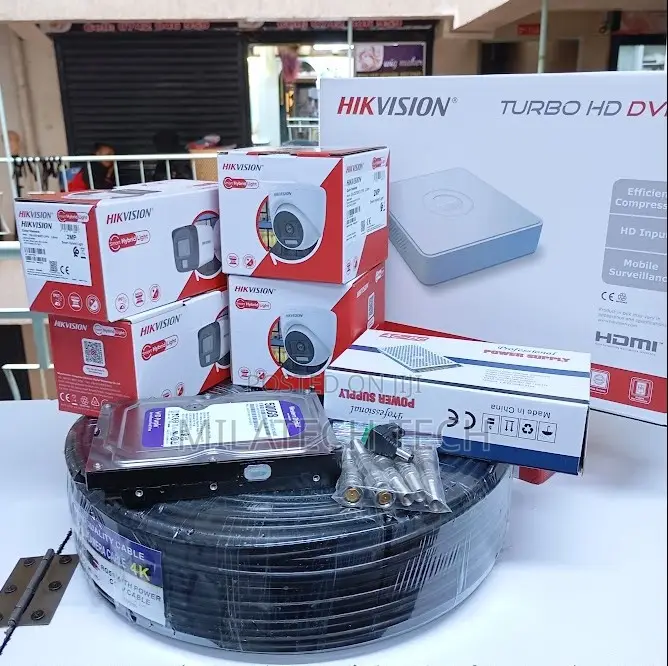 4 Channel CCTV Kit With 4 Cameras