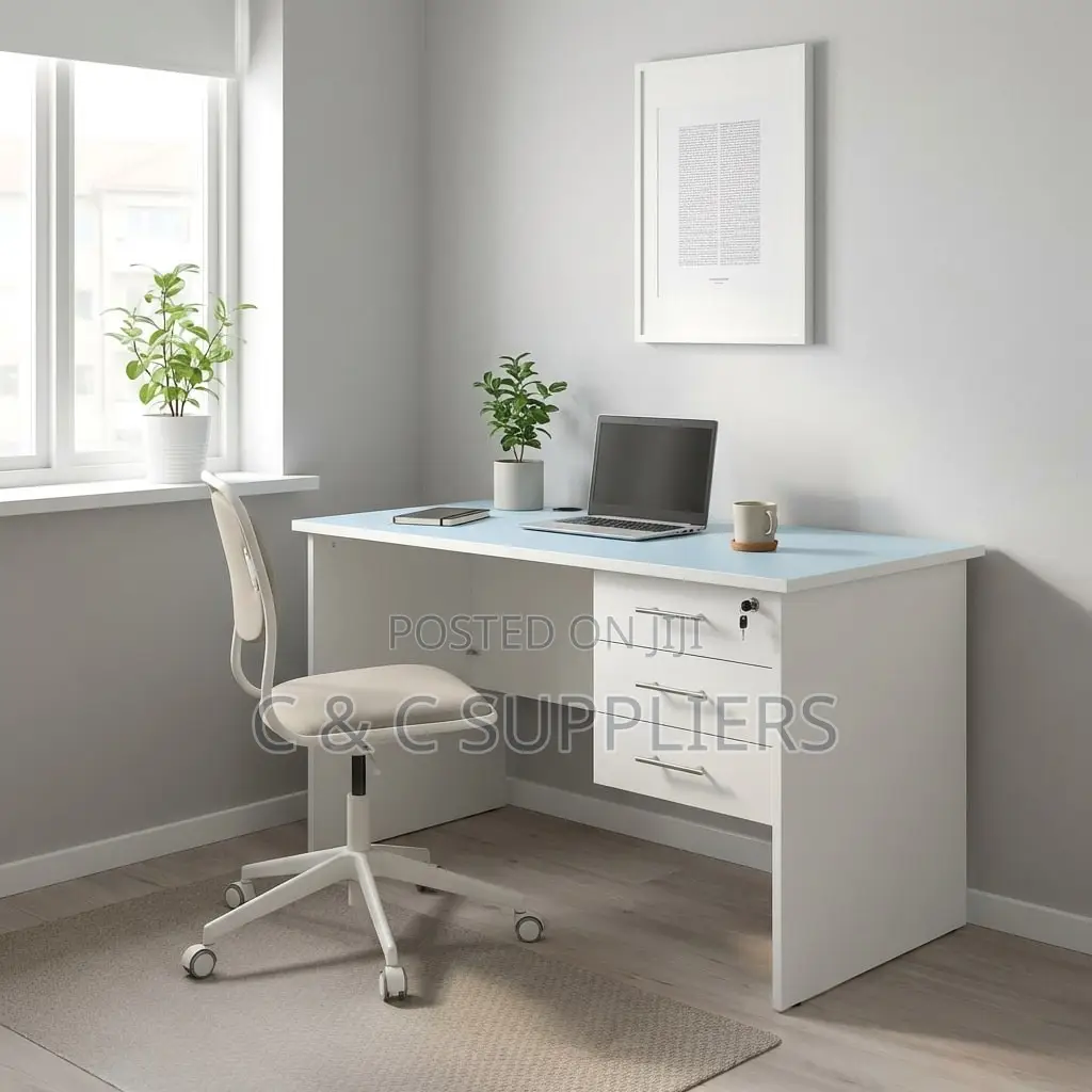Clerical White Study Desk-1 Meter