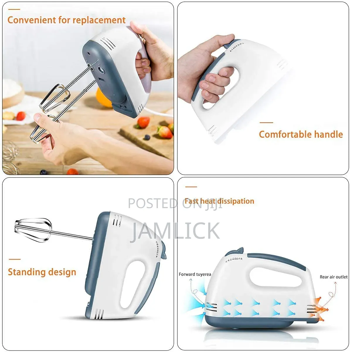 7-Speed Electric Hand Mixer With Detachable Beaters — Hk