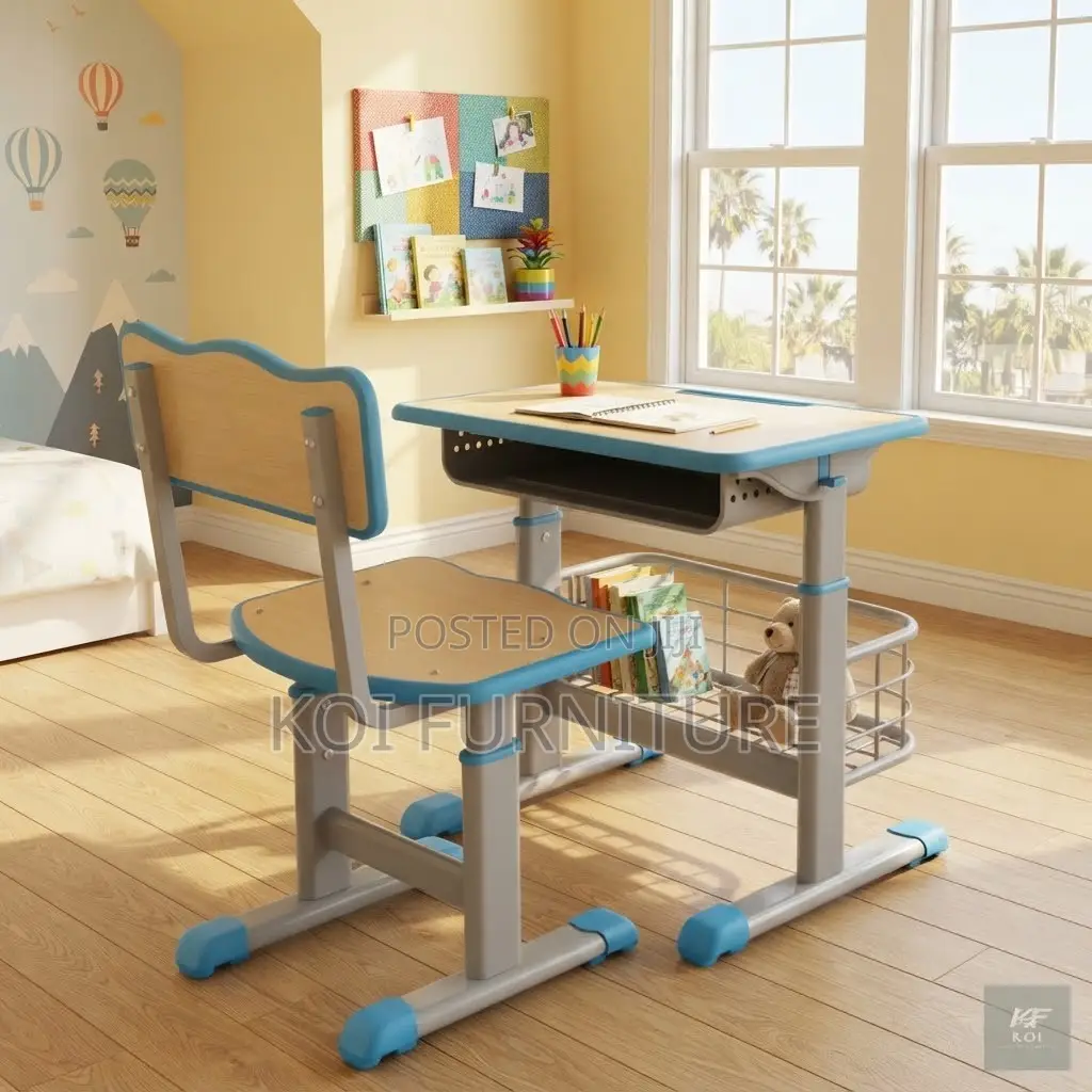 Home Desk; Adjustable Height Home Schooling Desk Chaiir Set