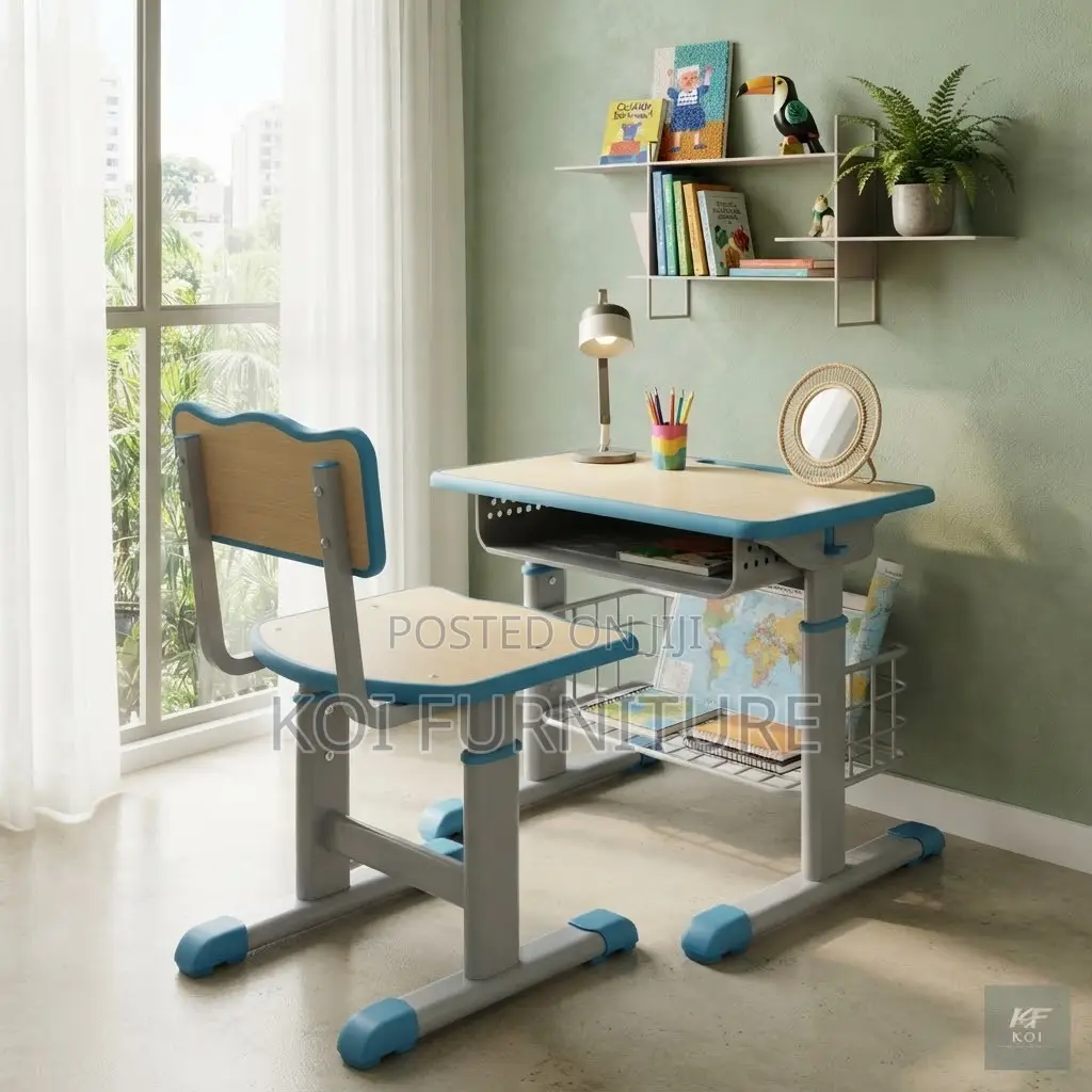 Home Desk; Adjustable Height Home Schooling Desk Chaiir Set
