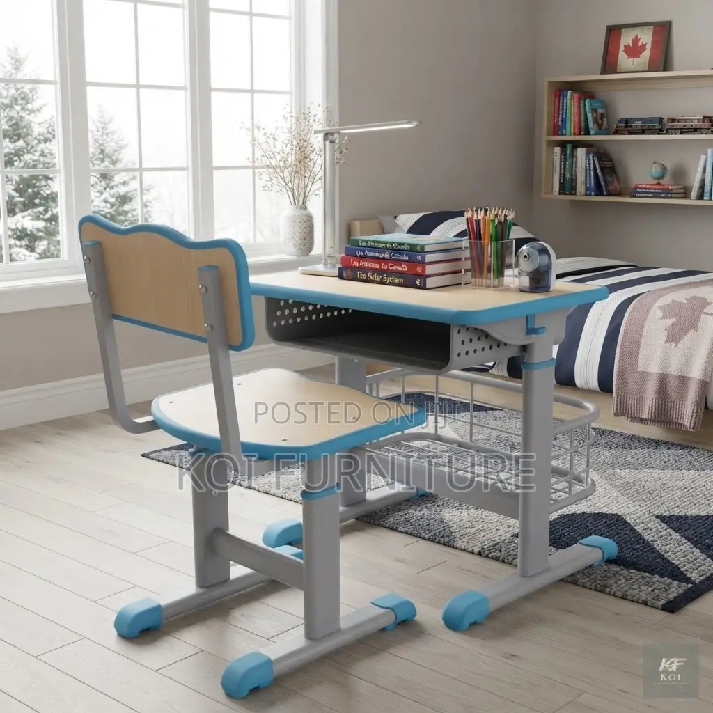 Home Desk; Adjustable Height Home Schooling Desk Chaiir Set