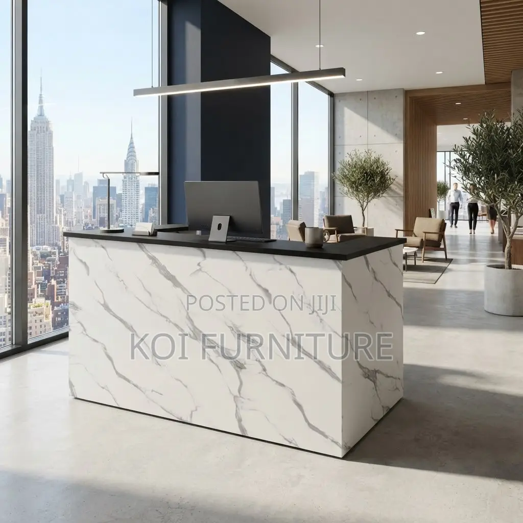 Reception Desk; 1.8 Meters White Visitors Welcoming Reception Desks
