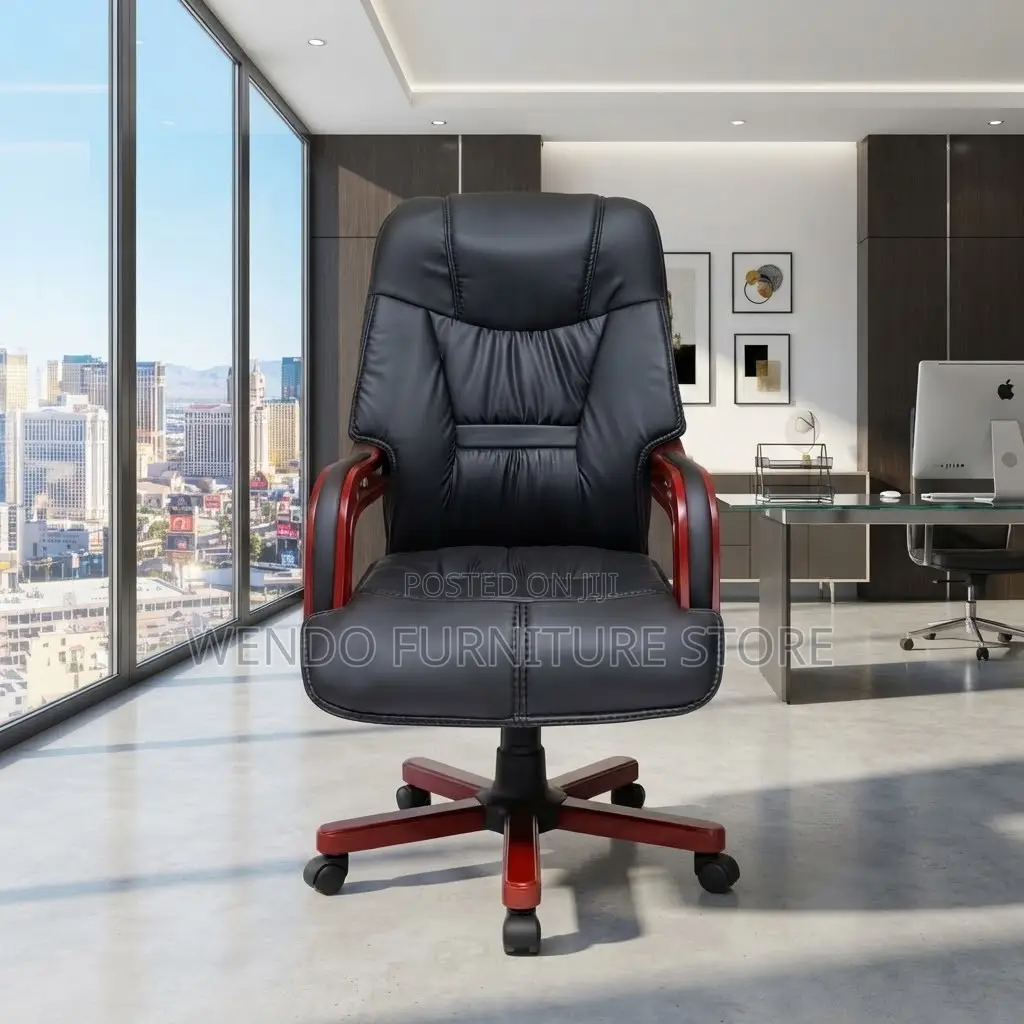 Office Chairs; High Cushioned Leather Backrest Office Chair