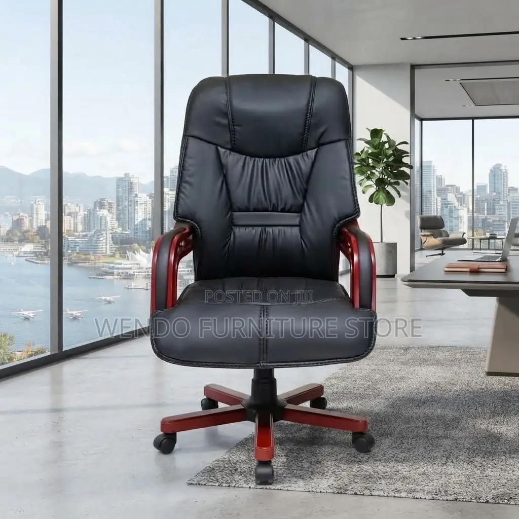 Office Chairs; High Cushioned Leather Backrest Office Chair