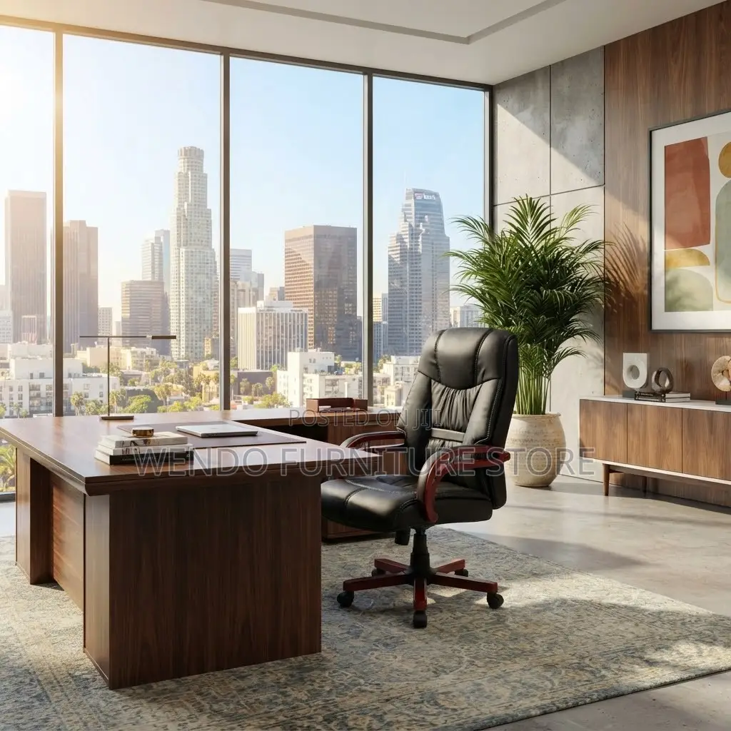 Office Chairs; High Cushioned Leather Backrest Office Chair
