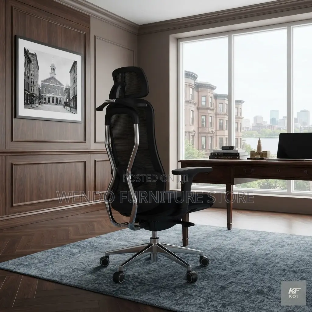 Office Chairs; Executive Ergonomic Black Fabric Clerical Seats