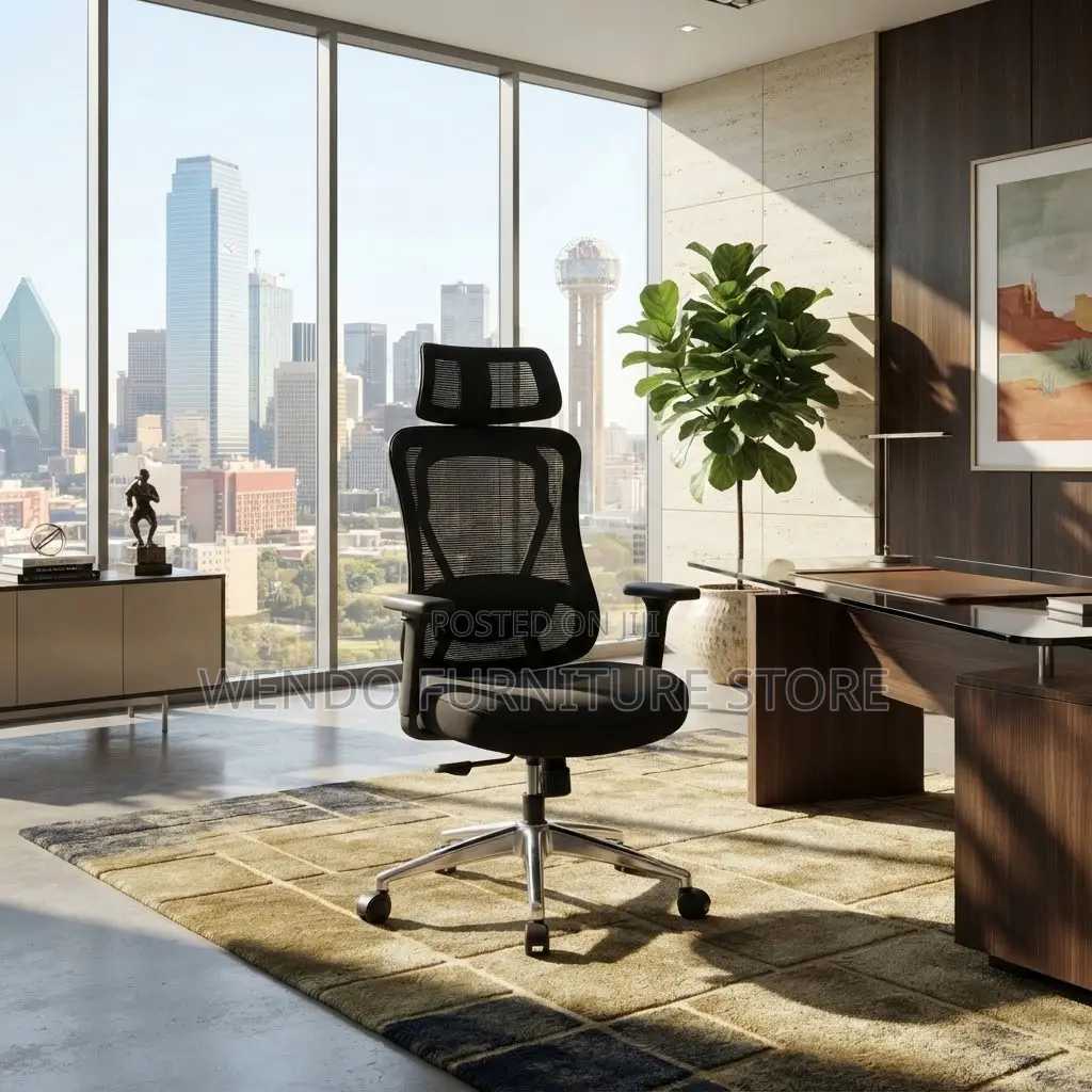 Office Chairs; Executive Ergonomic Black Fabric Clerical Seats