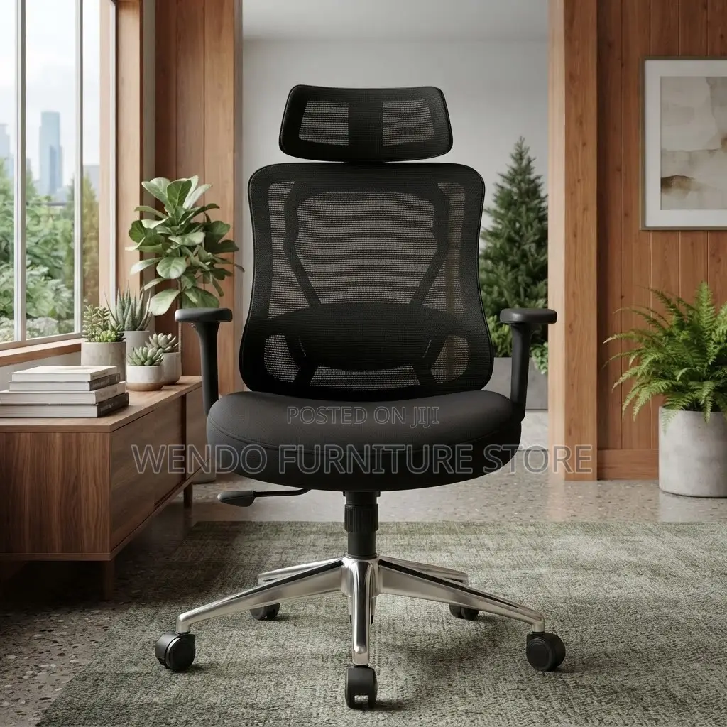 Office Chairs; Executive Ergonomic Black Fabric Clerical Seats
