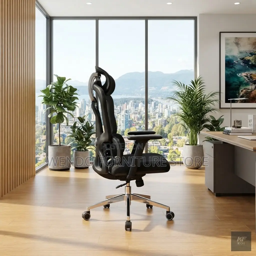 Office Chairs; Orthopedic High Backrest Mesh Recliner Fabric Seats