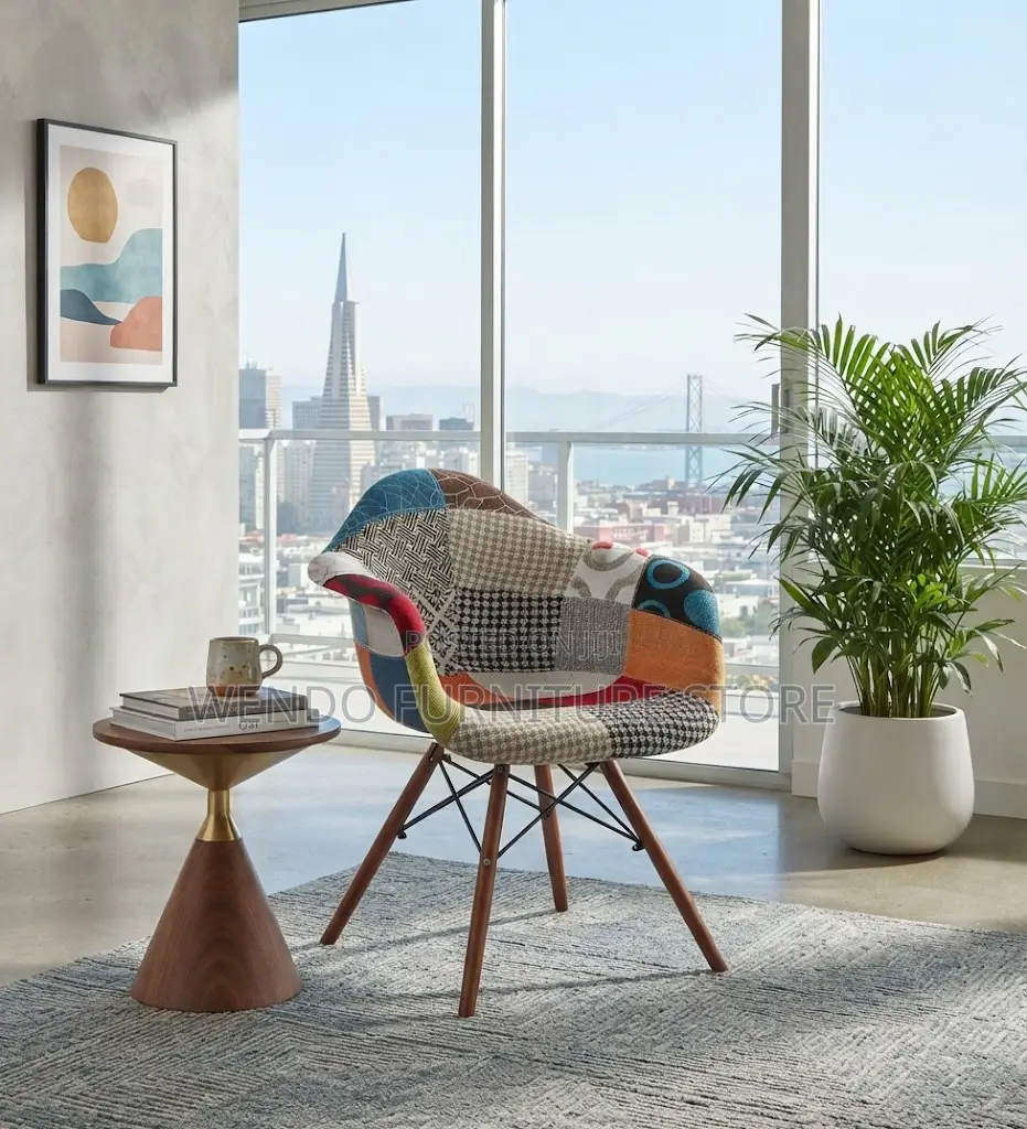 Home Chairs; Long Living Room Eames Multi Colored Chairs