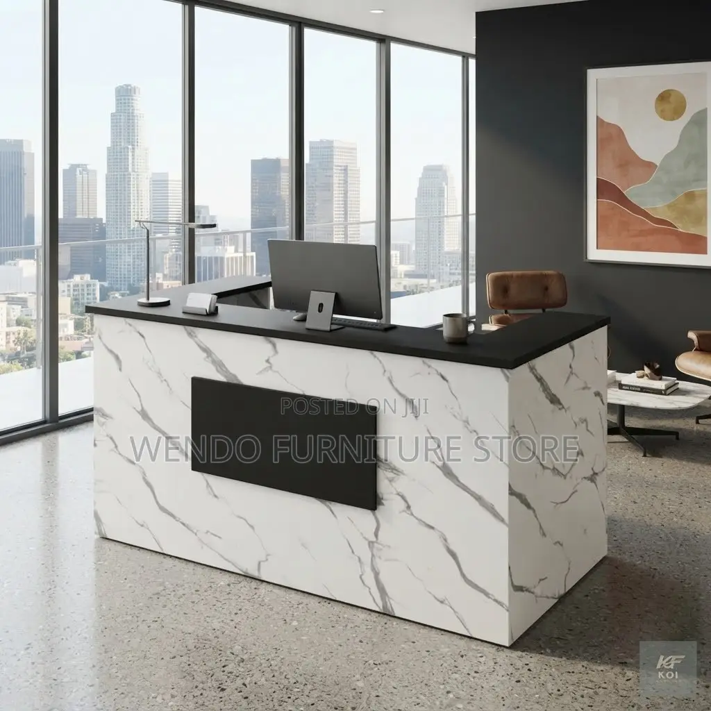 Reception Desk; White 160CM Office Modern Reception Desks