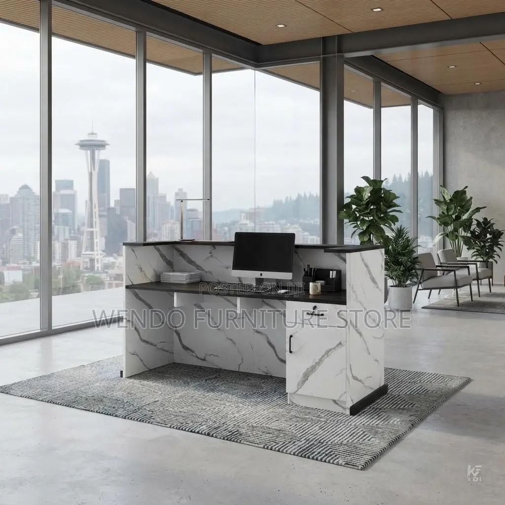 Reception Desk; White 160CM Office Modern Reception Desks