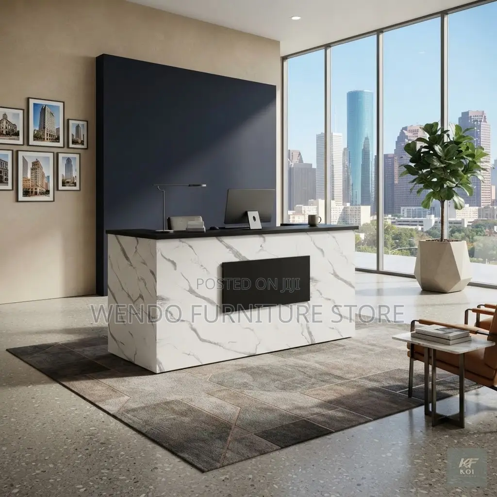Reception Desk; White 160CM Office Modern Reception Desks