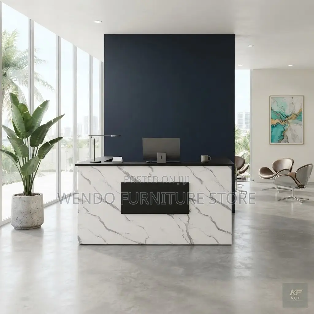 Reception Desk; White 160CM Office Modern Reception Desks