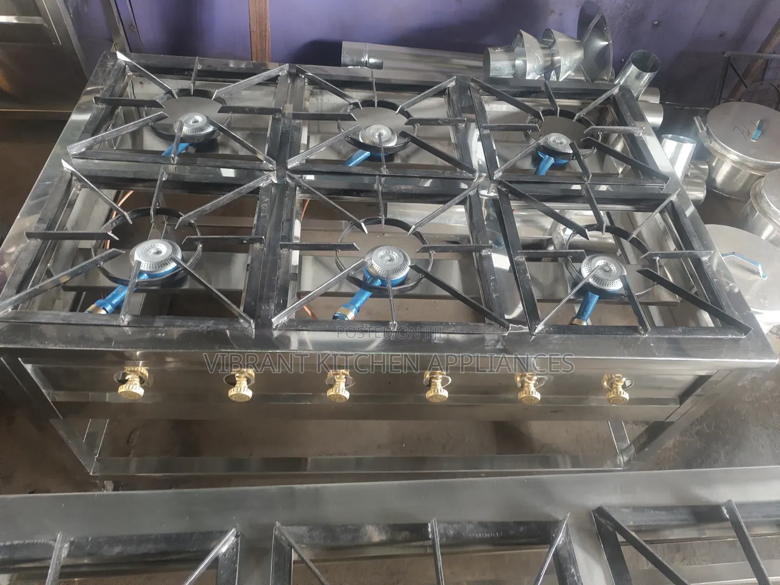 Six Burner Stainless Steel Commercial Cooker