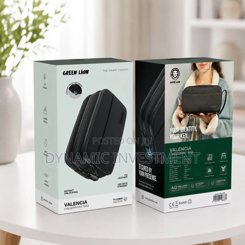 Green Lion Smart Fingerprint Lock Bag – Anti Theft Travel Bag Pouch