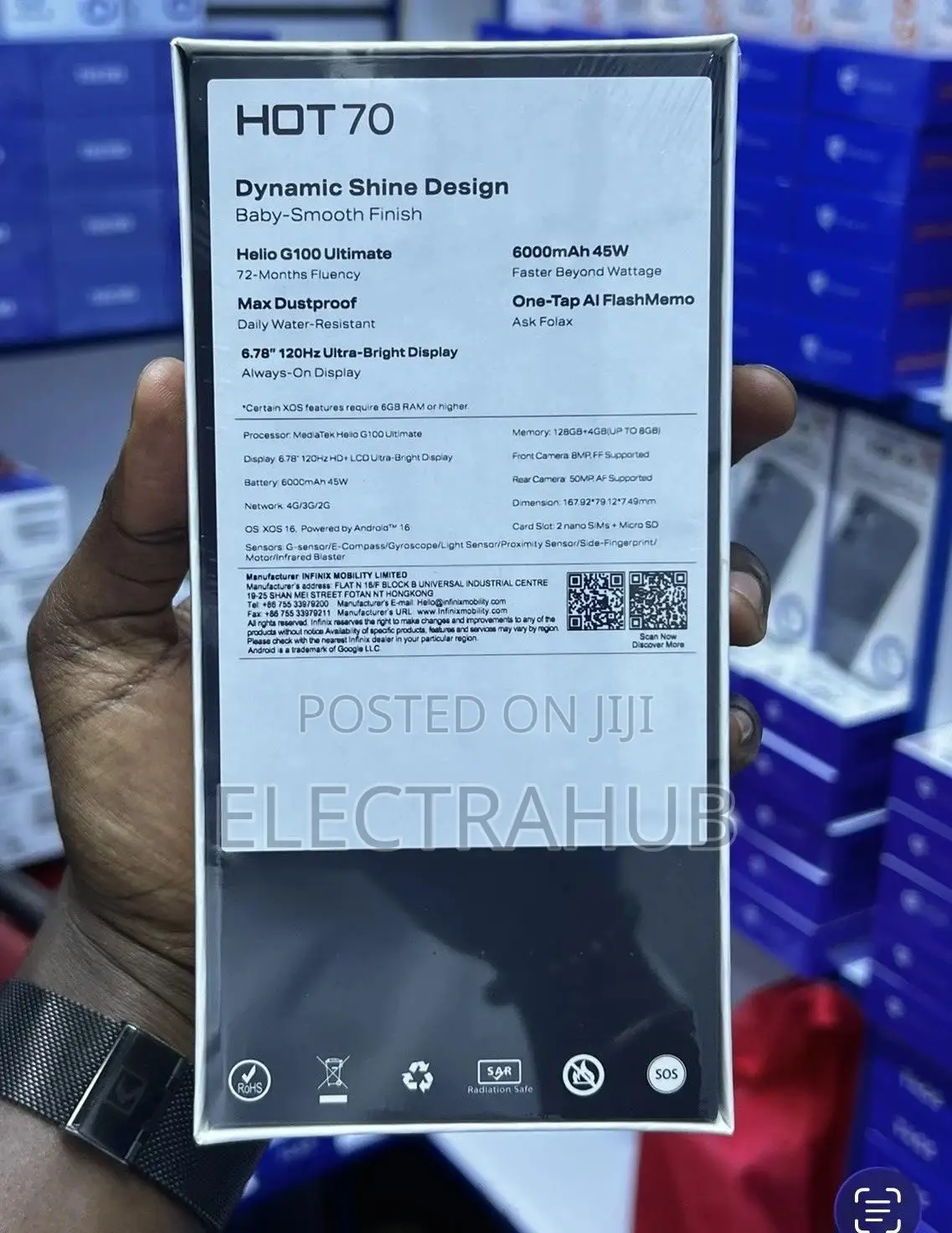 New Infinix Hot 70 128 GB Black