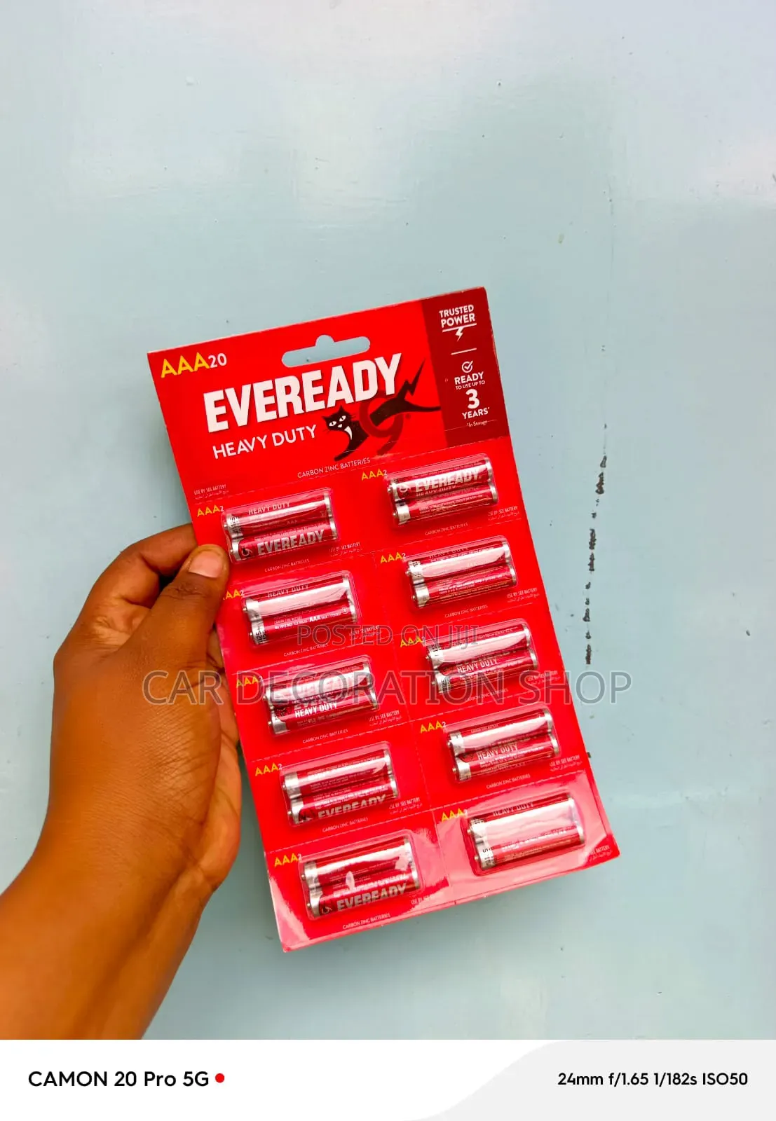 10 Plastic Sealed Slots With 2 Batteries Per Slot Eveready AAA Batteri