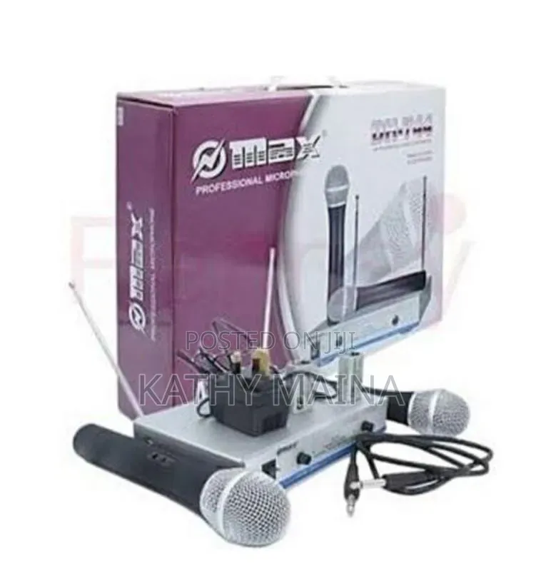Max Dual Channel UHF Wireless Microphone System-Dh-744